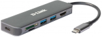 D-Link DUB-2327 6-in-1 USB-C Hub mit HDMIUSB-PDSD-Reader retail