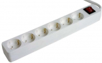 Elexi Extension cord 5,0m 6 sockets+switch, white