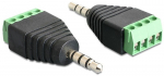 Delock Adapter Klinke Stecker 3,5 mm > Terminalblock 4 Pin