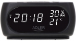 Adler | Clock with Thermometer | AD 1186 | Black