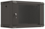 Lanberg Szafa instalacyjna rack wisząca 19" 6U 540x350 czarna drzwi przeszklone ( flat pack)