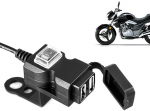 Mootorratta USB-A 2.1A/1A, 9V-24V laadija juhtraua k&uuml;lge
