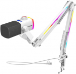 Fifine AM8proTW dynamic microphone with boom arm (white)