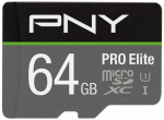 SD MicroSD XC Card 64GB PNY Pro Elite R100MBs W60MBs reta