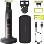 Philips OneBlade Pro Face and Body QP6652/61, 20-length precision comb, Wet and Dry use, LED digital display