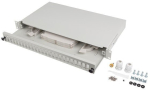 LANBERG 24XSC DUPLEX / 24XLC QUAD RACK 19" 1U FIBER OPTIC DISTRIBUTION FRAME GRAY + ACCESSORIES