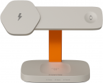 CANYON Wireless Charging Station Hexagon 310 3in1 LightGrey/Orange