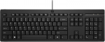 HP 125 G2 USB Wired Keyboard, Sanitizable, Copilot Key - Black - US ENG