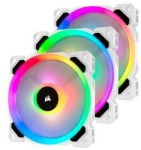 LL120 RGB 120mm Dual Light Loop White RGB LED PWM Fan &mdash; Triple Pack with Lighting Node PRO