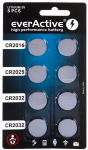 8 lithium battery set everActive 4 x CR2032, 2 x CR2025, 2 x CR2016