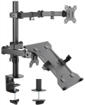 Goobay monitor mount with laptop arm Flex, black, 13-32"
