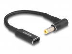 Delock Adapterkabel f&uuml;r Notebook Ladekabel USB Type-C&trade; Buchse zu 5,5 x 2,5 mm Stecker 90&deg; gewinkelt 15 cm