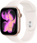 Apple Watch Series 11&nbsp;GPS&nbsp;46mm&nbsp;Rose Gold Aluminium Case with Light Blush Sport Band - S/M