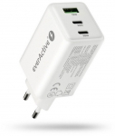 Charger GaN 1 x USB, 2 x USB-C Quick Charge 4+ 65W white