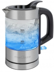 Glas-Wasserkochher PC-WKS 1228 G (edelstahl/schwarz, 0,5 Liter)