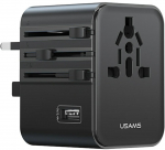 Usams Travel adapter 17W US/AU/EU/UK black