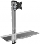 Techly Wandhalterung mit Tastaturablage, 15-27", silber
