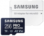 SD MicroSD Card 256GB Samsung SDXC PRO Ulti.Class10 Adap retail