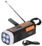 Adler AD 1920 Emergency radio solar panel/crank/PB 4500mAh Black