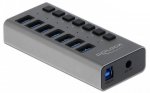 DELOCK Externer SuperSpeed USB Hub mit 7 Ports Schalter