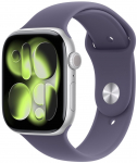 Apple Watch Series 11&nbsp;GPS&nbsp;46mm&nbsp;Silver Aluminium Case with Purple Fog Sport Band - S/M | Apple