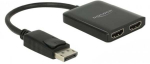 Delock DisplayPort 1.4 Splitter 1 x DisplayPort to 2 x HDMI MST