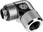 Bitspower Advanced Adapter 90 Grad G1/4 Zoll AG auf 12mm AD Hardtube - drehbar, silber