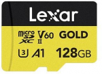 Lexar microSDXC 128GB Gold UHS-II V60 A1 Memory Card