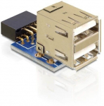 USB Pin Header Buchse > 2 x USB 2.0 Buchse - oben