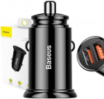 Baseus Circular 2xUSB QC3.0 5A 30W car charger (black)