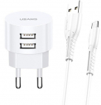 Usams Charger T20 2xUSB 2,1A microUSB