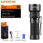 Flashlight A29, EDC 15W 1450lm, rechargable USB-C, with magnet 52g