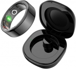 COLMi R02 Smart Ring, Size 9, 18.9 mm (Black) + Charging Case