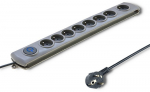 Qoltec Surge protector Quick Switch 8 socket 3m gray