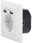Digitus socket with 2 USB ports power adapter