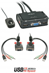 LINDY KVM Switch Compact 2 Port VGA USB 2.0 Audio