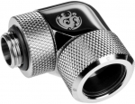 Bitspower Advanced Adapter 90 Grad G1/4 Zoll AG auf 16mm AD Hardtube - drehbar, silber