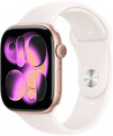 Apple Watch Series 11&nbsp;GPS + Cellular 46mm Rose Gold Aluminium Case with Light Blush Sport Band - S/M | Apple