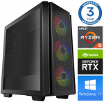 INTOP Ryzen 5 3600 32GB 480SSD M.2 NVME+4TB RTX5050 8GB WIN11Pro