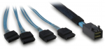 Kabel SFF 8643 > 4x SATA (schwarz/blau, 0,7 Meter, Crossover)
