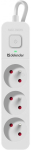 Defender SFS 131 power strip, 1.5 m, 3 sockets, white