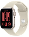 Apple Smartwatch Watch SE 3 GPS, 44mm Aluminium Case in Starlight, Starlight Sport Band - M/L