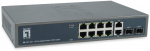 LevelOne Switch 10x GE GEP-1221 2xGSFP 19" 150W 8xPoE