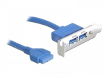 Delock Slot bracket USB 3.0 pin header 19 pin 1 x internal > 2 x USB 3.0-A female external low profile