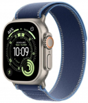 Apple Watch Ultra 3 GPS + Cellular 49mm Natural Titanium Case with Blue/Bright Blue Trail Loop - S/M