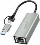LogiLink USB-C to gigabit etherne t adapter with 2in1 USB