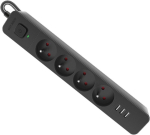 Defender SFS 133 power strip, 1.5 m, 4 sockets, 3x USB