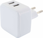 Schwaiger 230V charging adapter, 2x USB 2.0A, Euro plug Type C