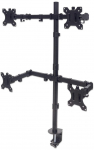 Universal Four Monitor Mount with Double-Link Swing Arms, Holds Four 33.02 cm (13") to 81.28 cm (32") LCD Monitors up to