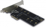 Inter-Tech PCIe Adapter Karte KT015 PCIex4->M.2 SATA->M.2